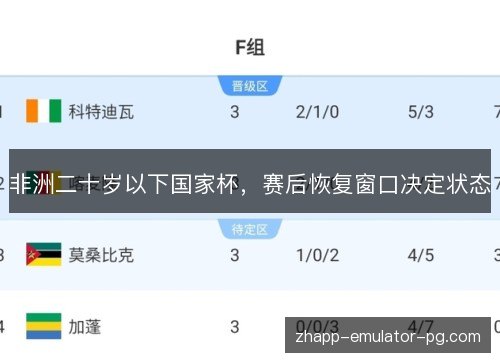 非洲二十岁以下国家杯，赛后恢复窗口决定状态
